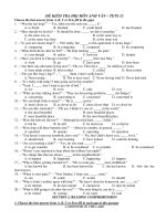 ĐỀ KIỂM TRA HKI MÔN ANH VĂN – TETS 12 pptx