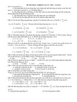 ĐỀ THI TRẮC NGHIỆM VẬT LÝ - ĐỀ I docx