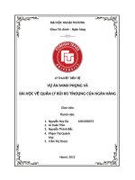 LÝ THUYẾT TIỀN TỆ VỤ ÁN MINH PHỤNG VÀ  BÀI HỌC VỀ QUẢN LÝ RỦI RO TÍNDỤNG CỦA NGÂN HÀNG