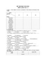 ĐỀ THI HKI NĂM 2011 MÔN ANH VĂN - 5 ppsx