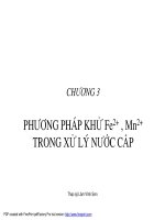 PHƯƠNG PHÁP KHỬ Fe, Mn TRONG XỬ LÝ NƯỚC CẤP