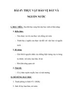 GIÁO ÁN SINH 6_BÀI 47: THỰC VẬT BẢO VỆ ĐẤT VÀ NGUỒN NƯỚC pps