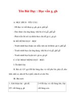 Giáo án lớp 1 môn Tiếng Việt :Tên Bài Dạy : Học vần g, gh pot