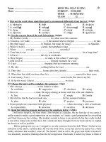 KIỂM TRA CHẤT LƯỢNG SUBJECT : ENGLISH TIME : 45 MINUTES CLASS : 12 ppsx