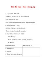 Giáo án lớp 1 môn Tiếng Việt :Tên Bài Dạy : Học vần ep, êp ppsx