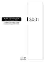 Honda environmental annual report 2001 this report has been compiled forcusing on the environmental conservation activitieshonda undertook in japan in the fiscal 2000