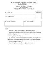 KÌ THI CHỌN HỌC SINH GIỎI CẤP TRƯỜNG LỚP 12 Năm học 2010-2011 Môn thi: TIẾNG ANH doc