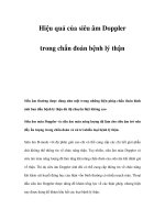 Hiệu quả của siêu âm Doppler trong chẩn đoán bệnh lý thận docx