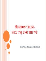 TIỂU LUẬN HORMON TRONG ĐIỀU TRỊ UNG THƯ VÚ