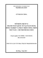 mở rộng dịch vụ thanh toán quốc tế tại ngân hàng phát triển nông nghiệp và nông thôn việt namchi nhánh hải châu
