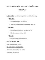 GIÁO ÁN SINH 6_BÀI 43: KHÁI NIỆM SƠ LƯỢC VỀ PHÂN LOẠI THỰC VẬT potx