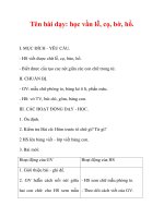 Giáo án lớp 1 môn Tiếng Việt :Tên bài dạy: học vần lễ, cọ, bờ, hổ. pot