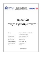 Báo cáo thực tập nhận thức tại ngân hàng thương mại cổ phần đầu tư và phát triển chi nhánh bắc an giang   luận văn, đồ án, đề tài tốt nghiệp