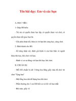 Giáo án đạo đức lớp 1:Tên bài dạy: Em và các bạn pdf