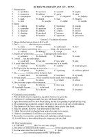 ĐỀ KIỂM TRA HKI MÔN ANH VĂN – TETS 9 potx