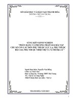 skkn phân dạng và phương pháp giải bài tập chu kỳ con lắc đơn phụ thuộc lực lạ, phụ thuộc độ cao, phụ thuộc nhiệt độ và vị trí địa lý