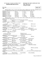 ĐỀ KHẢO SÁT CHẤT LƯỢNG ĐẦU NĂM Môn: Tiếng Anh 12 - Mã đề: 267 potx