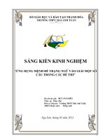 skkn ứng dụng mệnh đề trạng ngữ vào giải một số câu trong đề thi