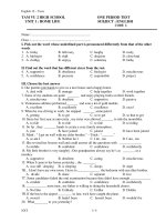 English 12 – ONE PERIOD TEST SUBJECT : ENGLISH CODE 2 ppsx