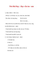 Giáo án lớp 1 môn Tiếng Việt :Tên Bài Dạy : Học vần im - um pps