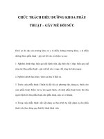 CHỨC TRÁCH ĐIỀU DƯỠNG KHOA PHẪU THUẬT – GÂY MÊ HỒI SỨC pptx