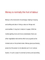 Money is normally the fruit of labour pdf
