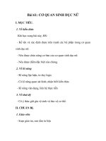 GIÁO ÁN SINH 7_Bài 61: CƠ QUAN SINH DỤC NỮ ppt