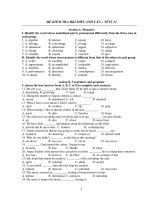 ĐỀ KIỂM TRA HKI MÔN ANH VĂN – TETS 11 pdf