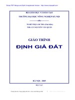 GIÁO TRÌNH ĐỊNH GIÁ ĐẤT - TS. HỒ THỊ LAM TRÀ - 1 pot