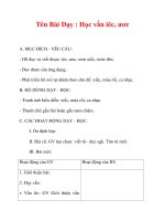 Giáo án lớp 1 môn Tiếng Việt :Tên Bài Dạy : Học vần iêc, ươc pdf