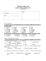 The first written test Grade 12-Time allowance: 45’ pot