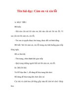 Giáo án đạo đức lớp 1:Tên bài dạy: Cảm ơn và xin lỗi pot