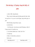 Giáo án đạo đức lớp 1:Tên bài dạy: Lễ phép vâng lời thầy cô giáo ppt