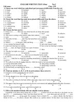 ENGLISH WRITTEN TEST (45m) potx