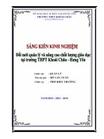 skkn đổi mới quản lý và nâng cao chất lượng giáo dục tại trường thpt khoái châu - hưng yên