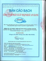 bản cáo bạch công ty cổ phần xuất nhập khẩu an giang angimex niêm yết cổ phiếu trên sở giao dịch chứng khoán năm 2012 tổ chức tư vấn công ty cổ phần chứng khoán bản việt VCSC