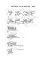 NGÂN HÀNG TRẮC NGHIỆM ANH 12 – ĐỀ 3 ppsx