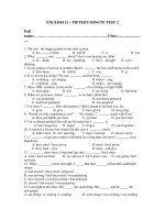 ENGLISH 12 – FIFTEEN MINUTE TEST 2 ppsx
