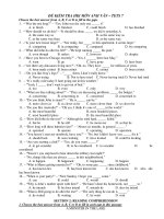 ĐỀ KIỂM TRA HKI MÔN ANH VĂN – TETS 7 ppt