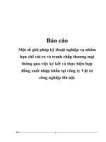 Báo cáo một số giải pháp kỹ thuật nghiệp vụ nhằm hạn chế rủi ro và tranh chấp thương mại thông qua việc ký kết và thực hiện hợp đồng xuất nhập khẩu tại công ty vật tư công nghiệ