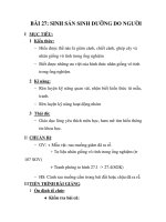 GIÁO ÁN SINH 6_BÀI 27: SINH SẢN SINH DƯỠNG DO NGƯỜI pps