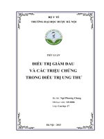 TIỂU LUẬN   ĐIỀU TRỊ GIẢM ĐAU  VÀ CÁC TRIỆU CHỨNG  TRONG ĐIỀU TRỊ UNG THƯ