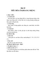 GIÁO ÁN SINH 7_Bài 25 :TIÊU HÓA Ở KHOANG MIỆNG ppt