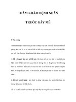 THĂM KHÁM BỆNH NHÂN TRƯỚC GÂY MÊ docx