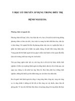 Y HỌC CỔ TRUYỀN ÁP DỤNG TRONG ĐIỀU TRỊ BỆNH NGOÀI DA ppsx