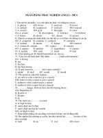 NGÂN HÀNG TRẮC NGHIỆM ANH 12 – ĐỀ 6 docx