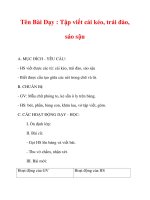 Giáo án lớp 1 môn Tiếng Việt :Tên Bài Dạy : Tập viết cái kéo, trái đào, sáo sậu ppt