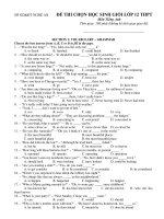 ĐỀ THI CHỌN HỌC SINH GIỎI LỚP 12 THPT Môn Tiếng Anh ppsx