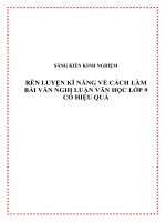 skkn rèn luyện kĩ năng về cách làm bài văn nghị luận văn học lớp 9 có hiệu quả