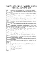 TRẮC NGHIỆM SINH HỌC:NGUỒN GỐC CHUNG VÀ CHIỀU HƯỚNG TIẾN HÓA CỦA SINH GIỚI pot